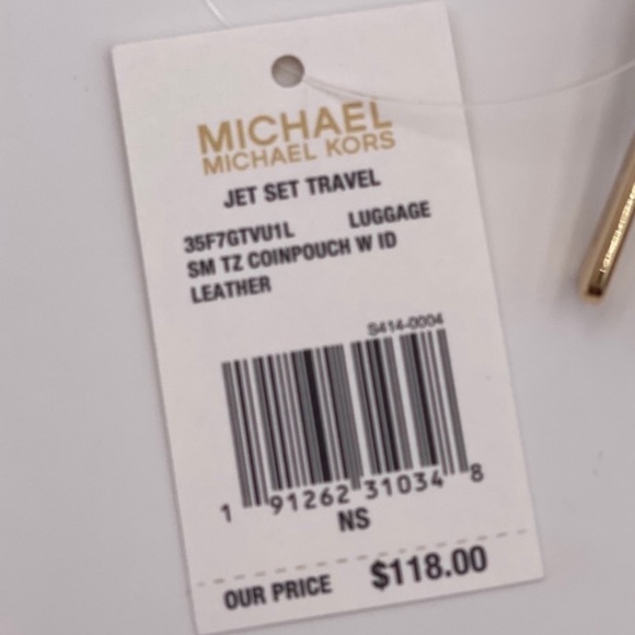 Michael Kors Small Coin Pouch Wallet Card Case Luggage - Picture 8 of 9